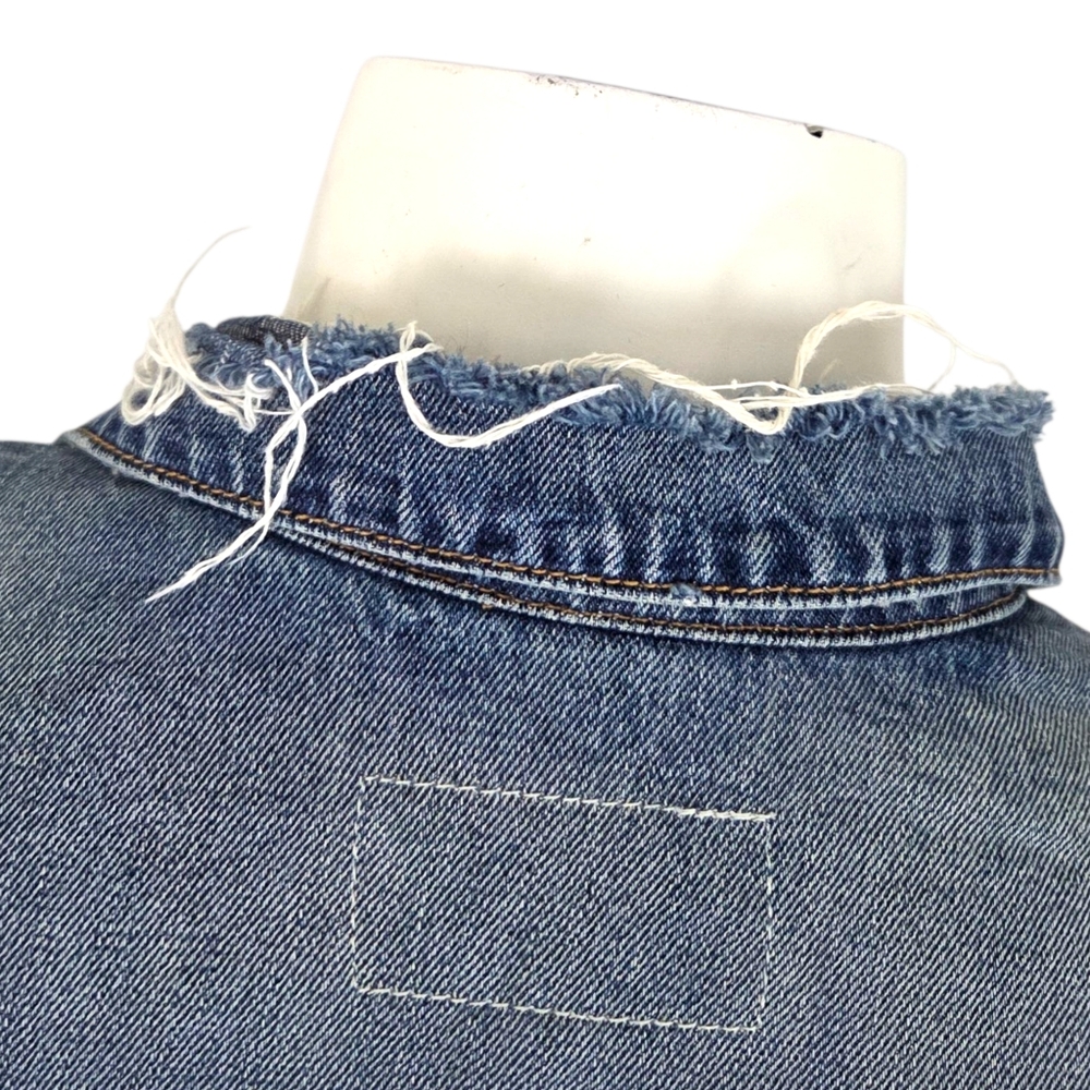 Rag & Bone Distressed Denim Jacket Womens XS Blue Jean Destroyed - Picture 12 of 13
